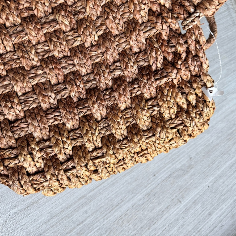 Ralph Lauren Hand Woven Tote Beach Bag With Handles Straw Handbag Purse Large - Picture 4 of 7